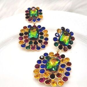 New ZARA cz Kaleidoscope Statement earrings